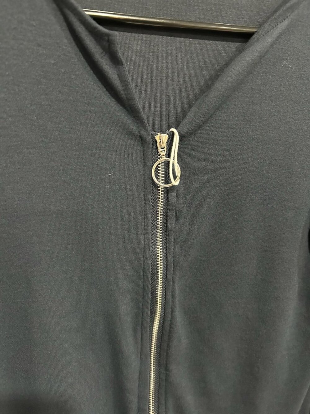 Afib-i Black Stretch Long Sleeve Front Zip Up Top Size M Minimalist Techwear - Picture 4 of 10